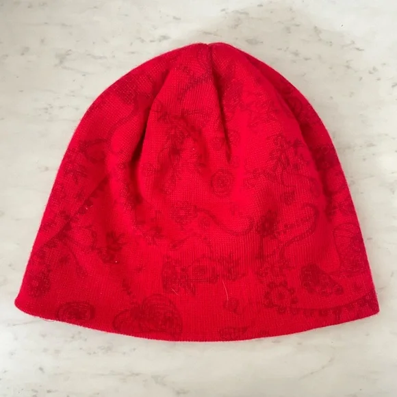 NWOT HELLY HANSEN Beanie. Red with design. - Picture 2 of 2